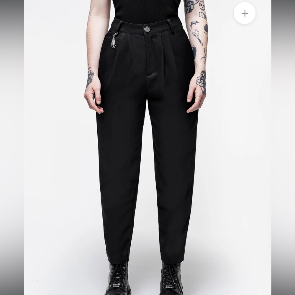 Malverde High Waist Tapered Trousers - Black